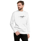 Enough. Full Stop. embroidered premium sweatshirt in White, product view