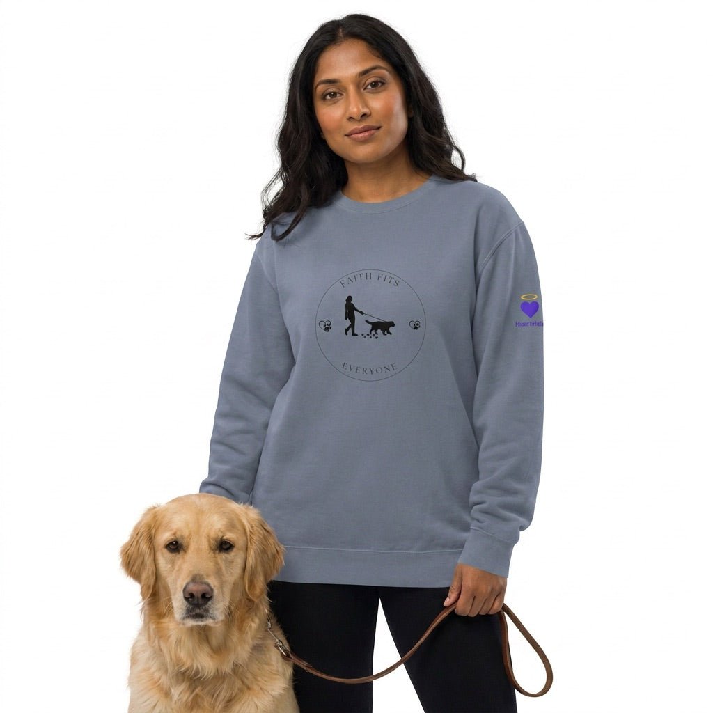 Faith Fits Everyone | Unisex Garment-Dyed sweatshirt Sweatshirt - HeartHalo