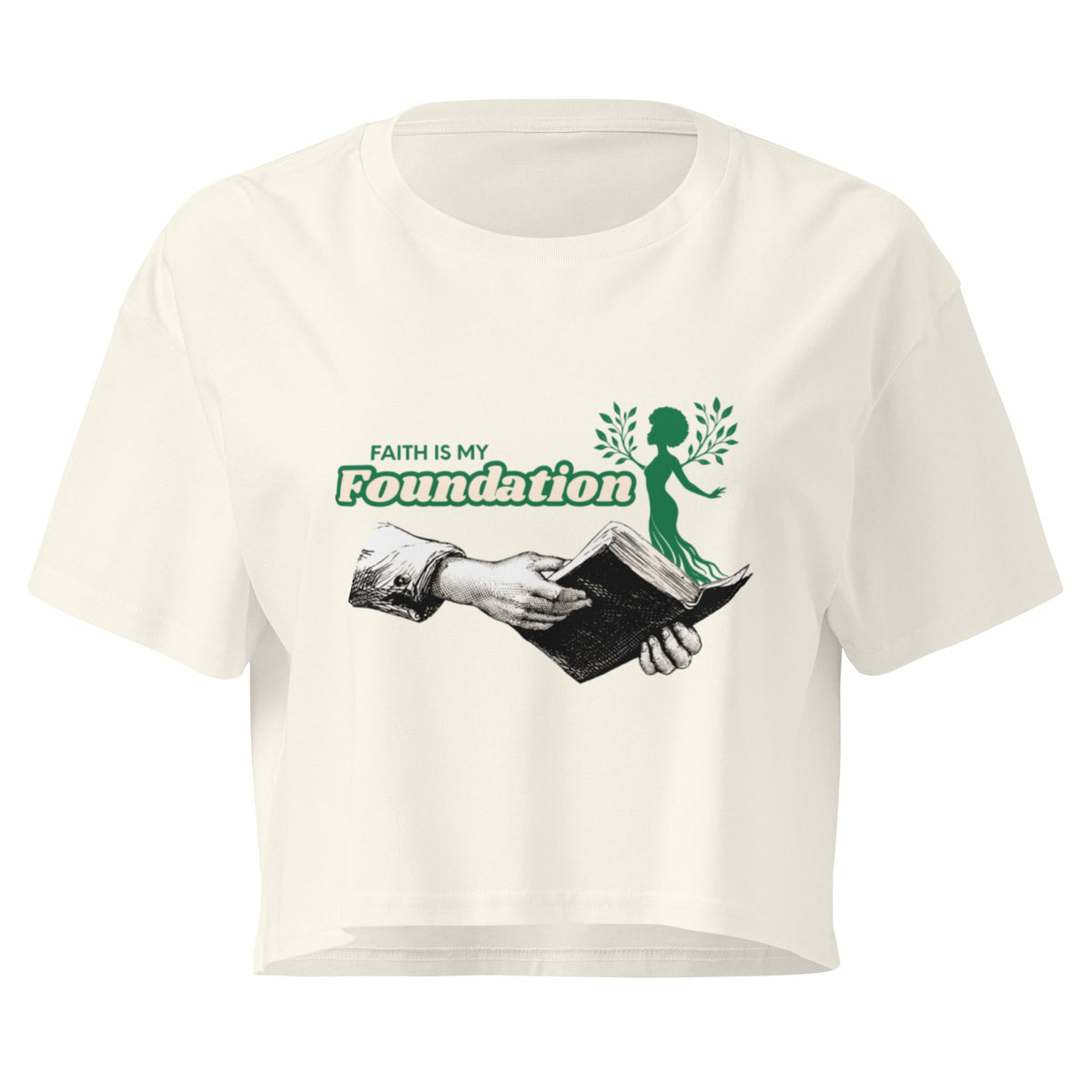 Faith is my Foundation | Women’s crop top in Natural, front view
