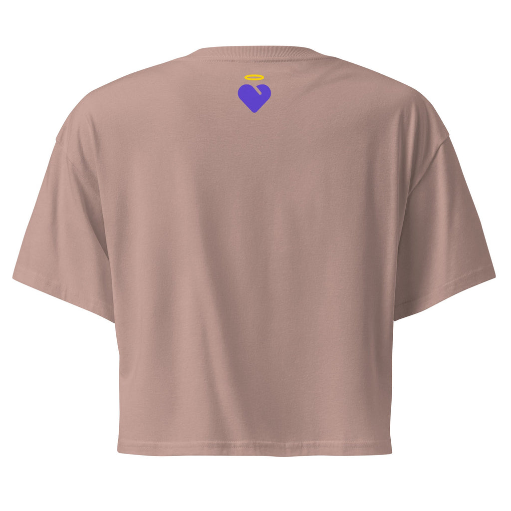 Faith is my Foundation | Women’s crop top in Hazy Pink, back view