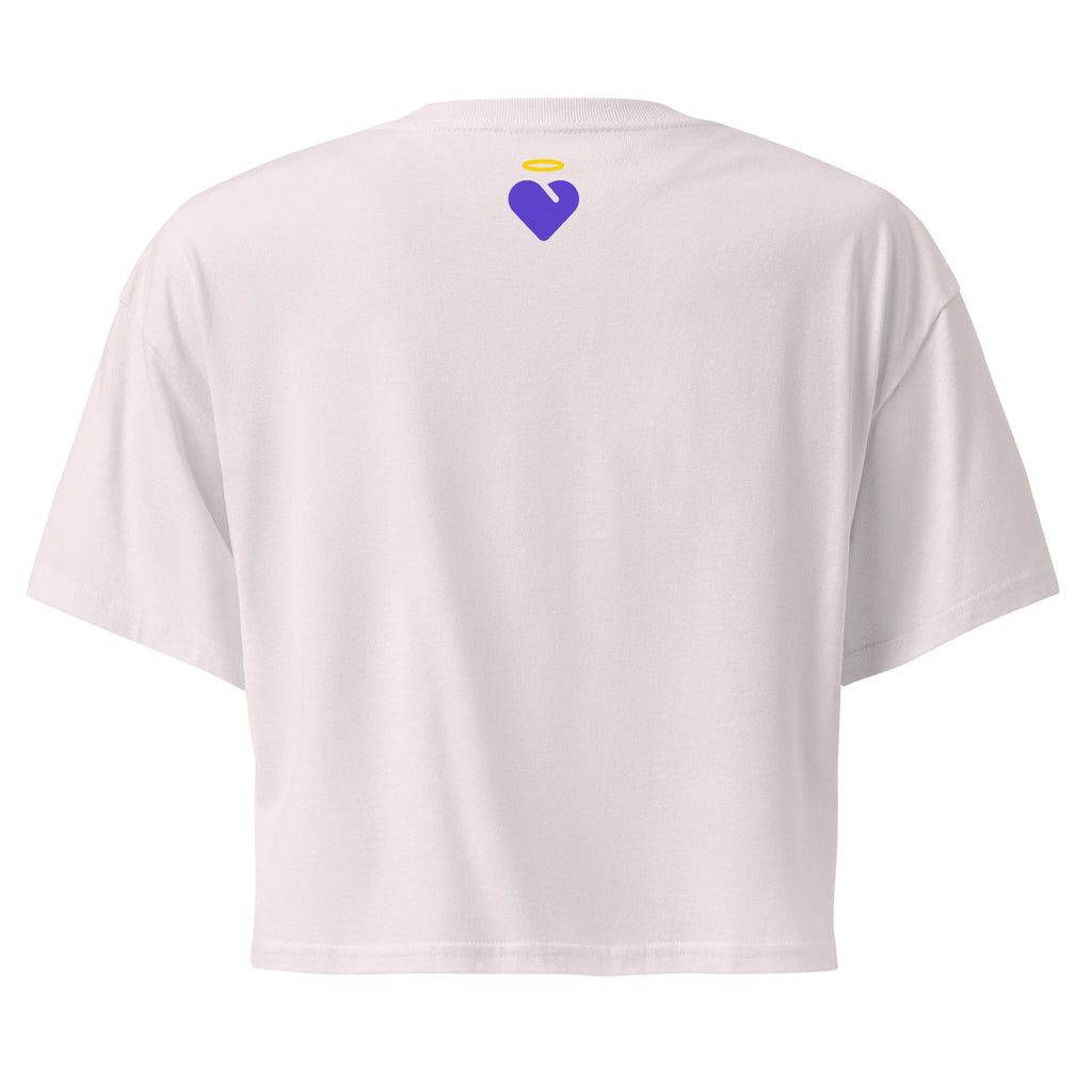 Faith is my Foundation | Women’s crop top in Orchid, back view