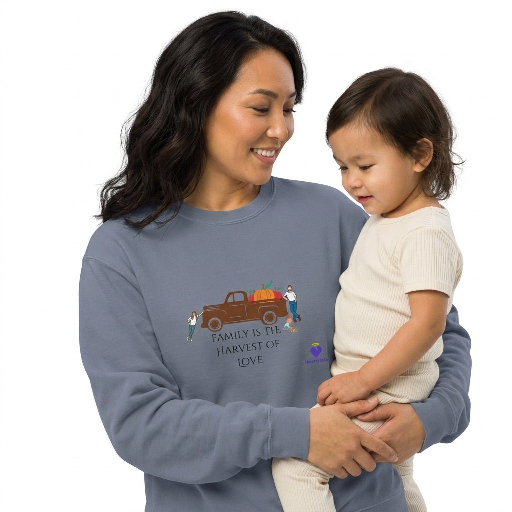 Family is the Harvest of Love | Unisex Dyed sweatshirt Sweatshirt - HeartHalo