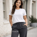 Favor Follows Me | Embroidered Unisex Fleece Sweatpants Sweatpants - HeartHalo