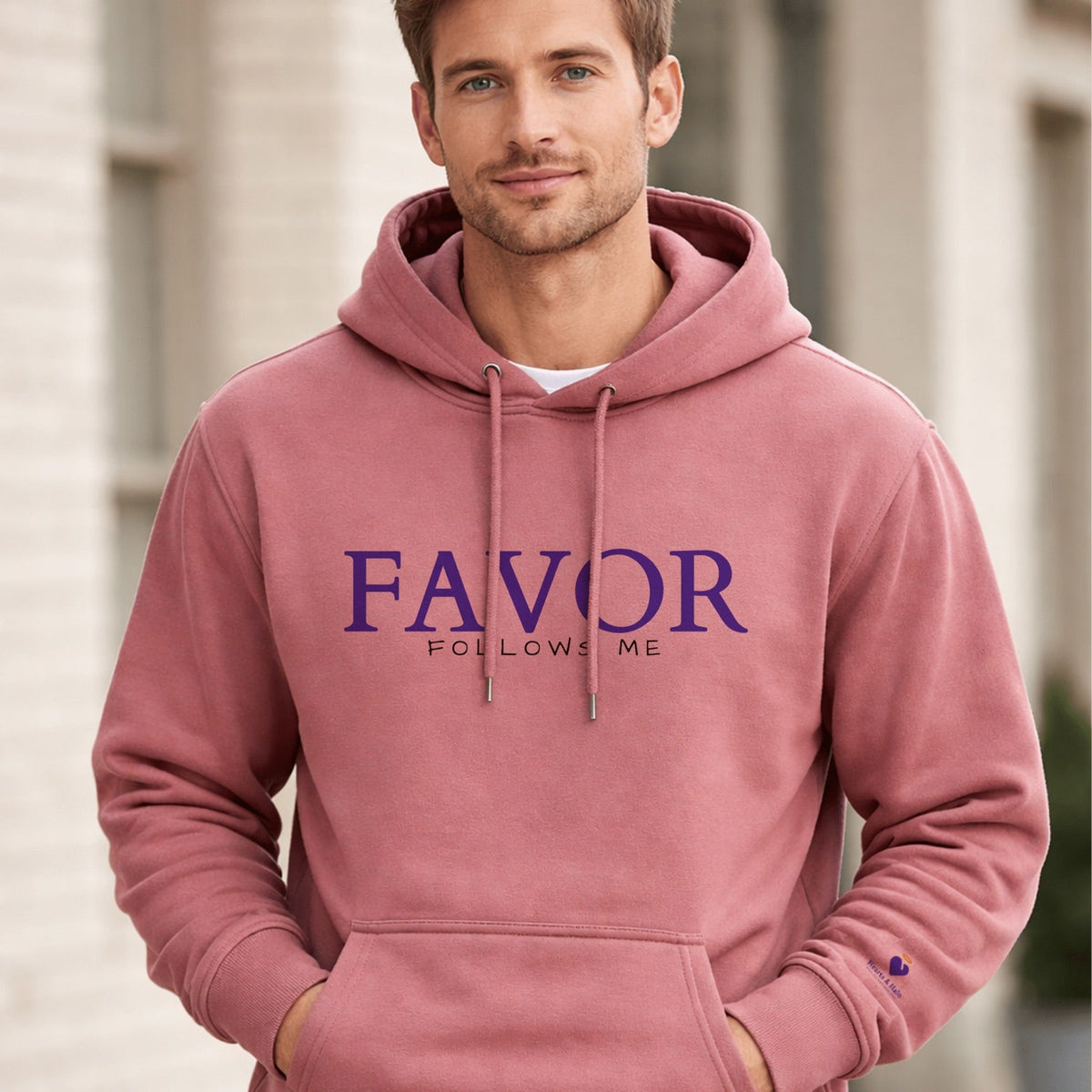 Favor Follows Me | Embroidered Unisex Premium Pullover Hoodie Hoodie - HeartHalo