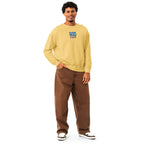 God is Good all the time | Embroidered Unisex Garment-Dyed Fleece Sweatshirt in Butter, back view