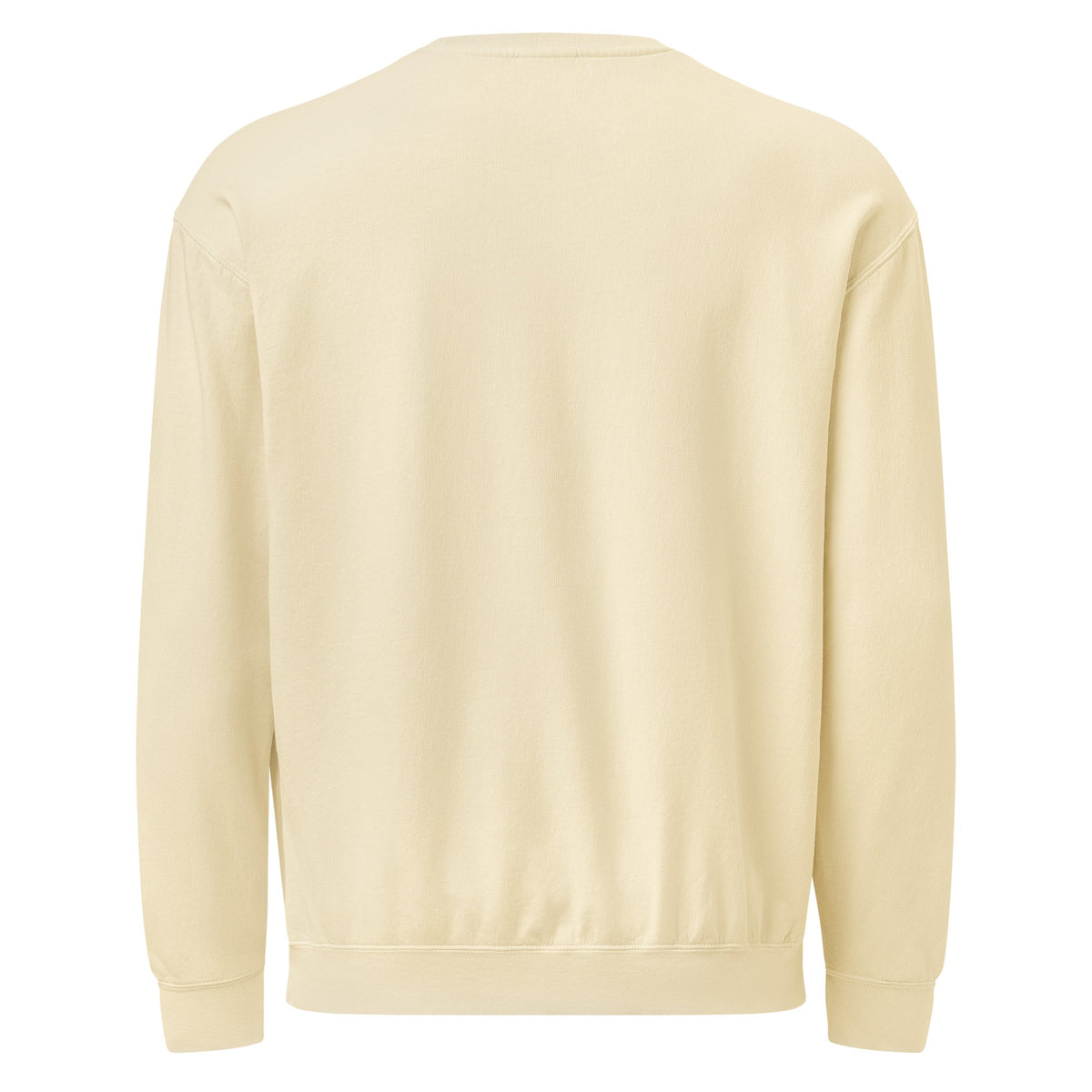 God is Good all the time | Embroidered Unisex Garment-Dyed Fleece Sweatshirt in Ivory, back view