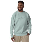 Held by Grace, Not Hustling embroidered premium sweatshirt in Agave, product view