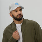 His Grace is Enough | Embroidered Trucker Cap in Silver, back view