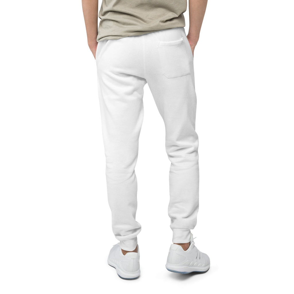 His Grace is Enough | Embroidered Unisex fleece sweatpants in White, back view