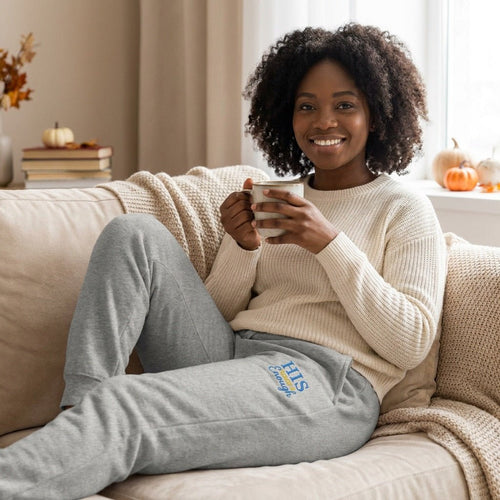 His Grace is Enough | Embroidered Unisex fleece sweatpants Sweatpants - HeartHalo