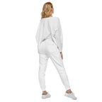 His Grace is Enough | Embroidered Unisex fleece sweatpants in White, back view