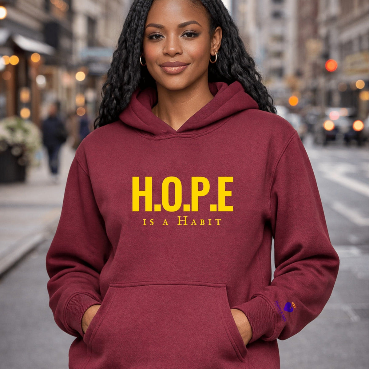 Hope is a Habit | Embroidered Premium Unisex Hoodie Hoodie - HeartHalo