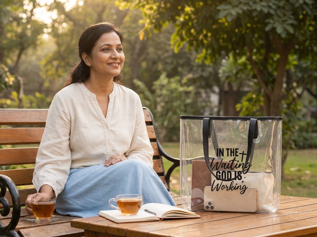 In the Waiting | Clear Tote Bag Tote Bag - HeartHalo