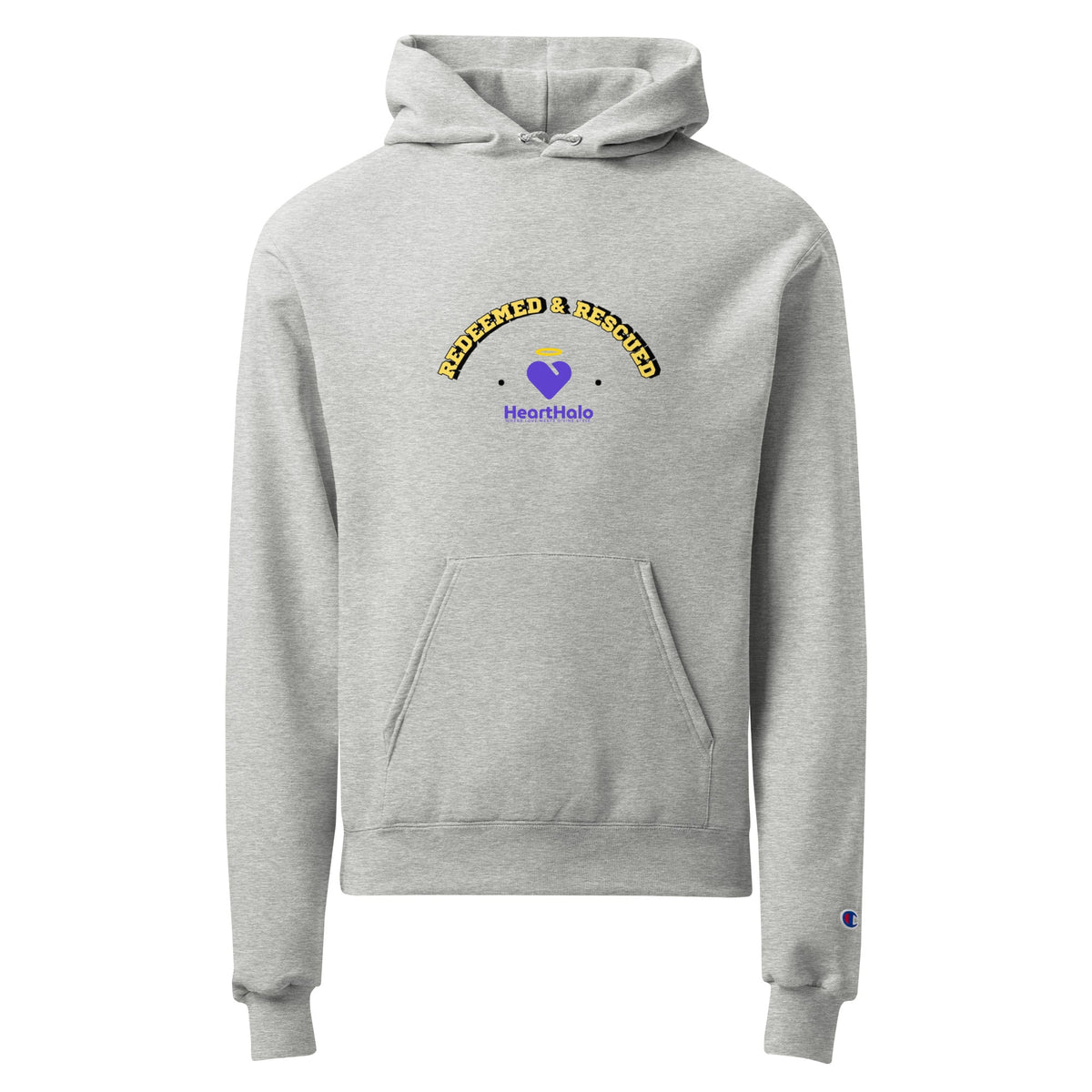 Redeemed & Rescued | Unisex Champion Premium Pullover Hoodie Hoodie - HeartHalo
