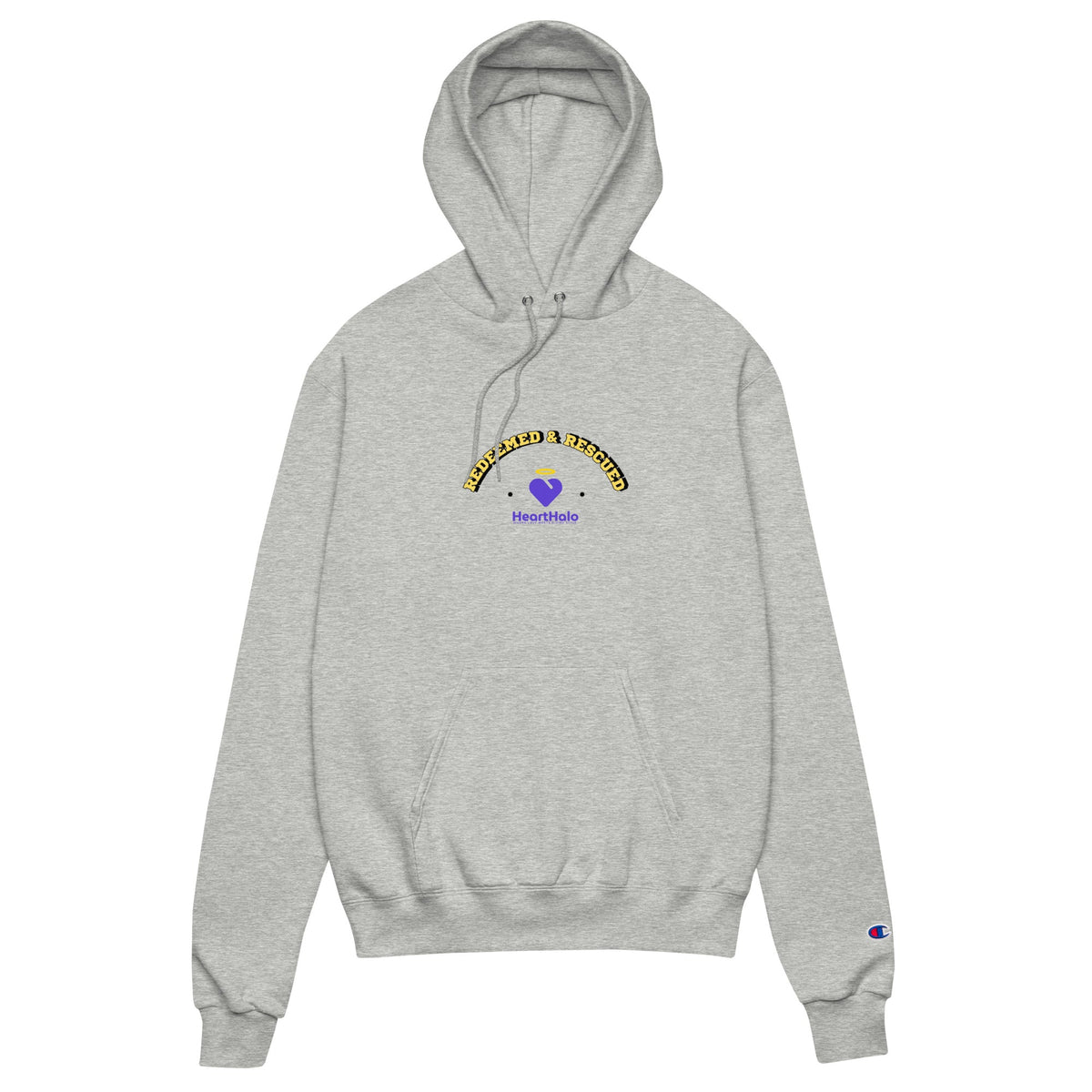 Redeemed & Rescued | Unisex Champion Premium Pullover Hoodie Hoodie - HeartHalo
