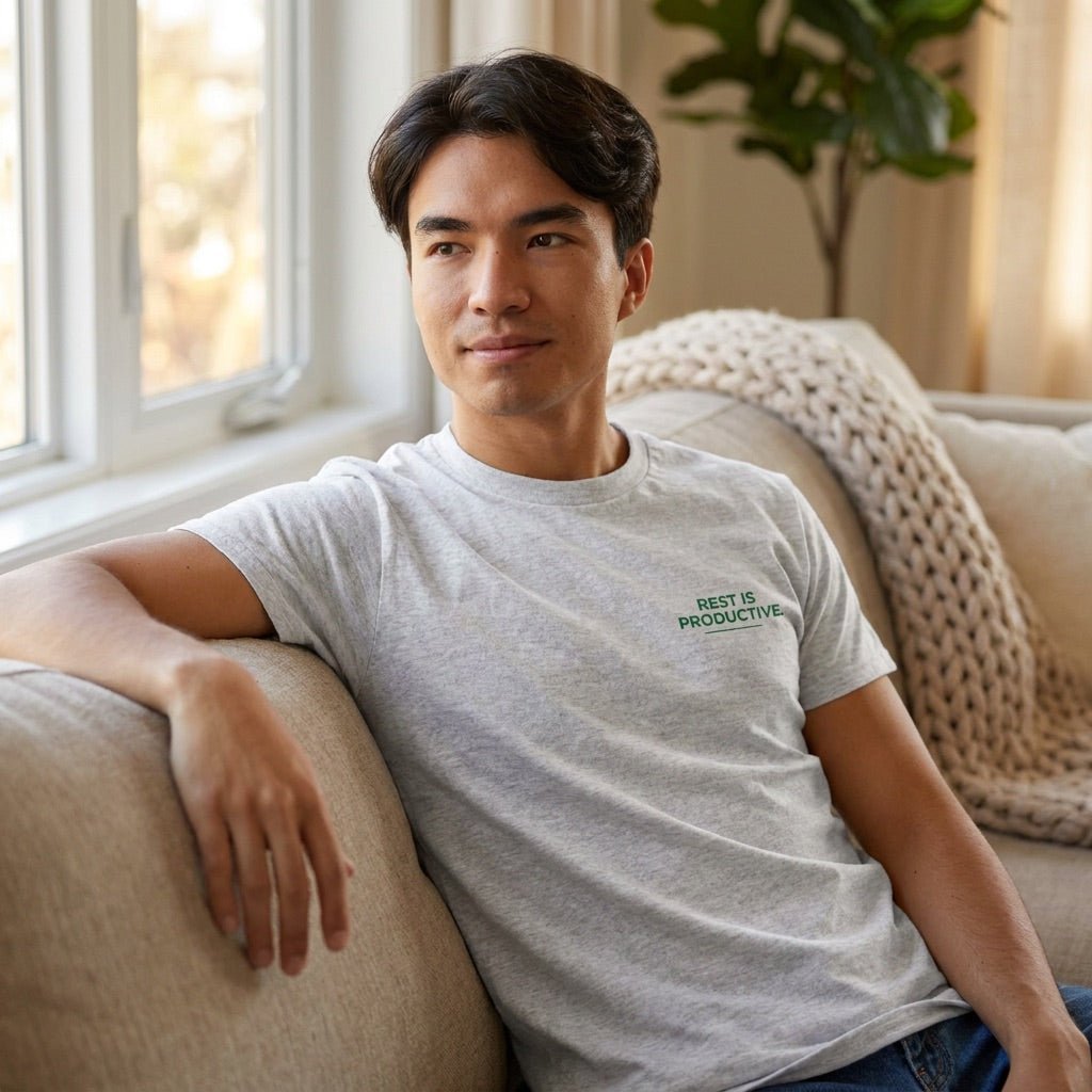 Rest Is Productive | Embroidered Unisex Classic T-Shirt T-Shirt - HeartHalo