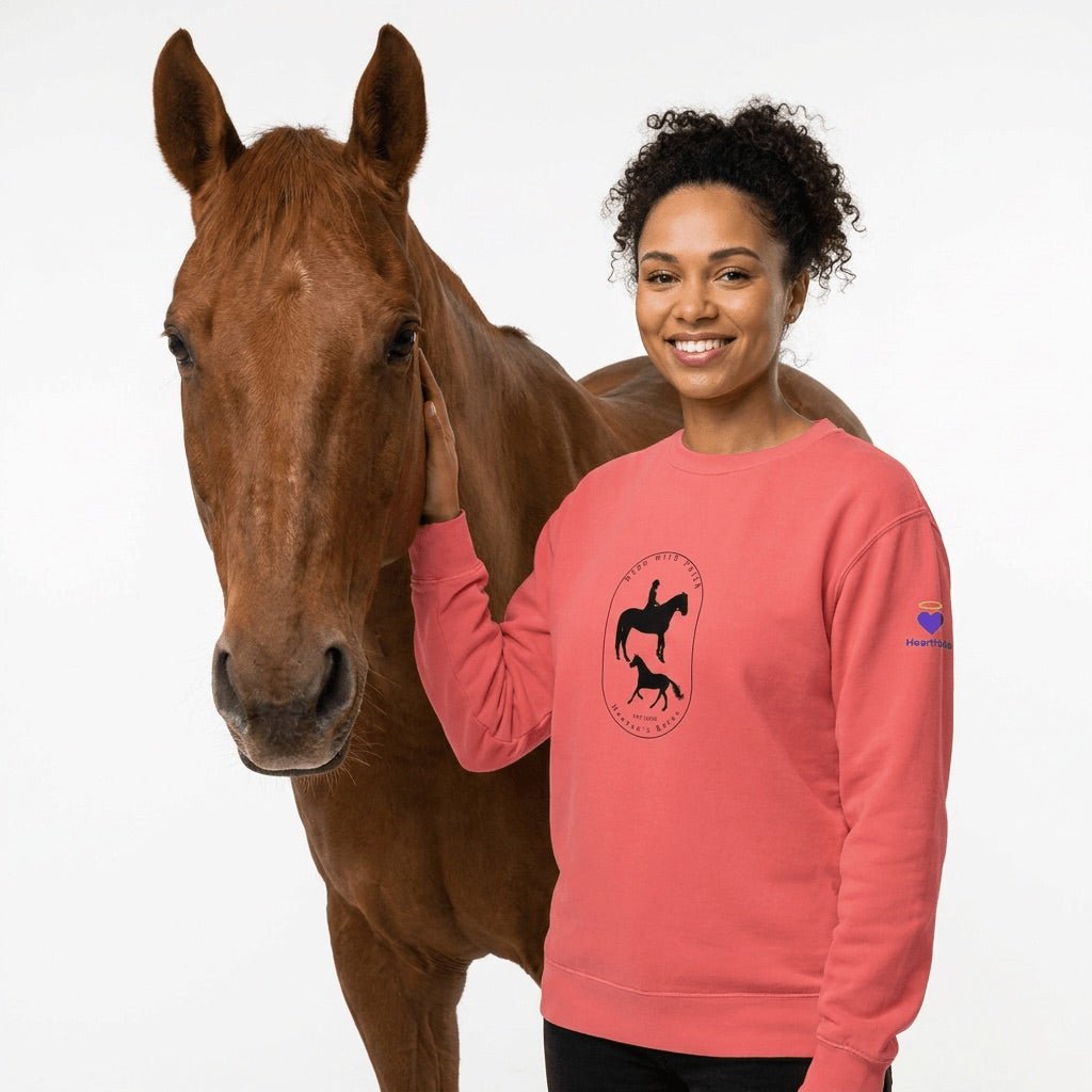 Ride with Faith | Unisex Garment-Dyed Sweatshirt Sweatshirt - HeartHalo