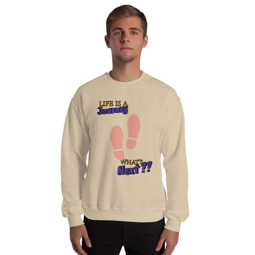 Life’s a Journey | Unisex Heavy Blend Sweatshirt (Crewneck) in Sand, back view