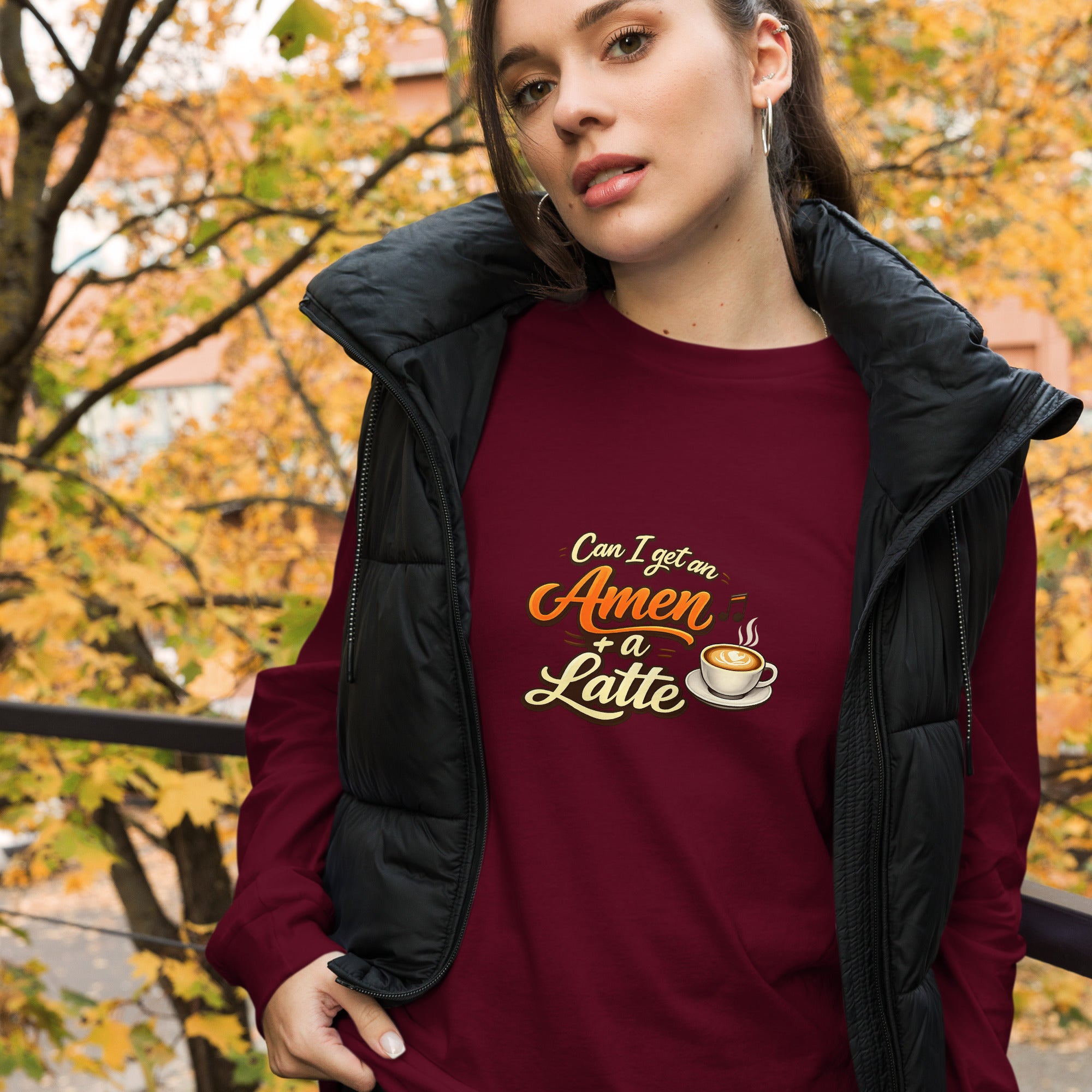 Can I get an Amen & Latte - Unisex Long Sleeve Tee