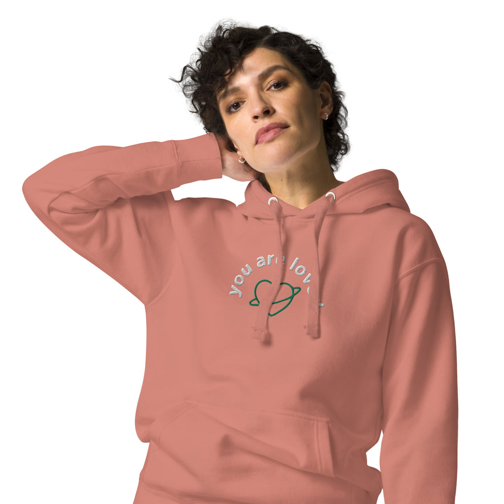 You are Loved | Embroidered Unisex Premium Pullover Hoodie