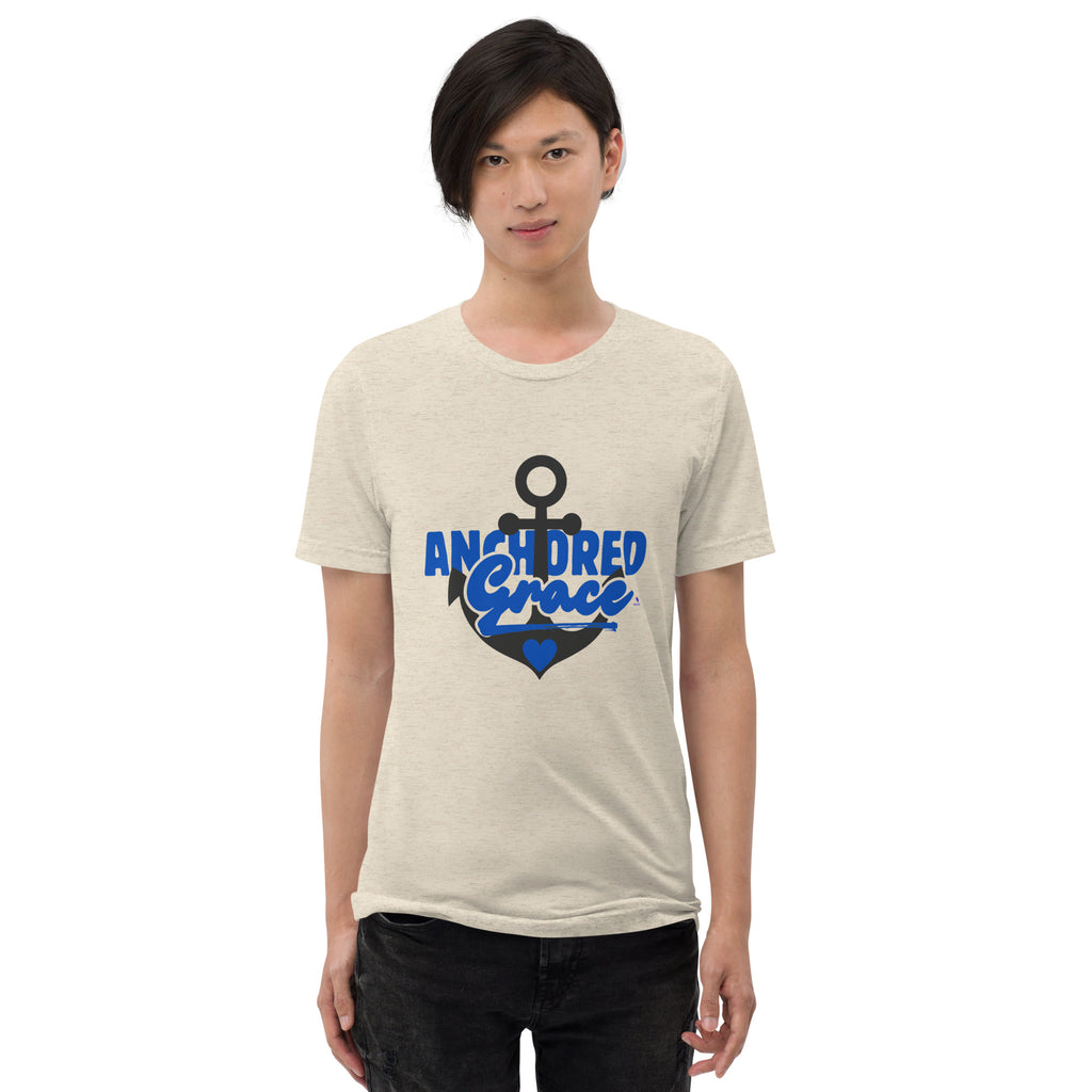 Anchored in Grace | Unisex Tri-Blend Short Sleeve Shirt T-Shirt - HeartHalo