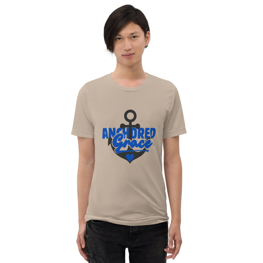 Anchored in Grace | Unisex Tri-Blend Short Sleeve Shirt T-Shirt - HeartHalo