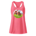 Fueled by Faith and Hay | Women’s fitted racerback tank top in Hot Pink, front view