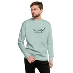 Worthy Before I Produce a Thing embroidered premium sweatshirt in Agave, product view