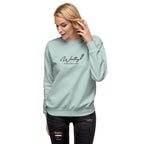 Worthy Before I Produce a Thing embroidered premium sweatshirt in Agave, product view