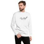 Worthy Before I Produce a Thing embroidered premium sweatshirt in White, product view
