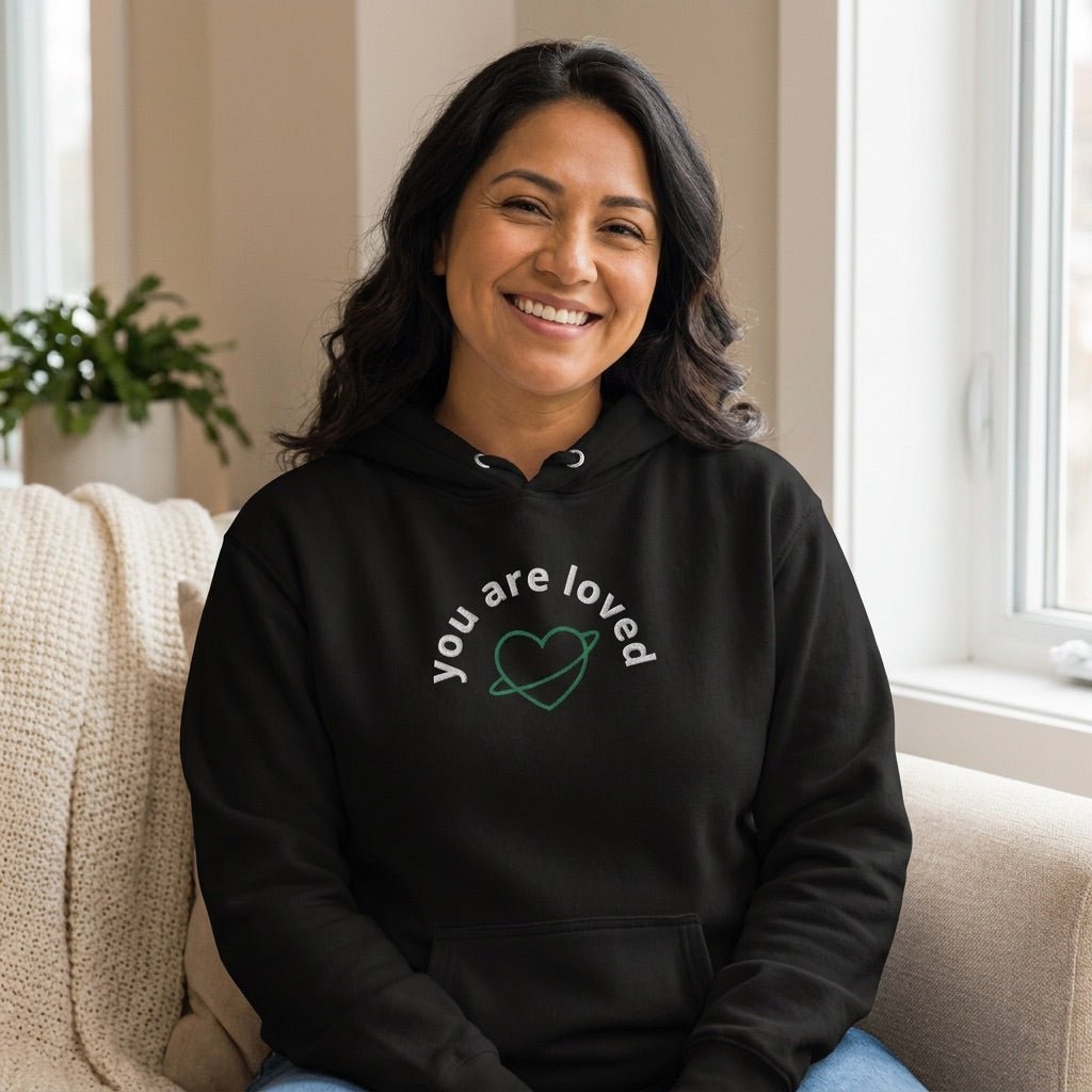 You are Loved | Embroidered Unisex Premium Pullover Hoodie Hoodie - HeartHalo
